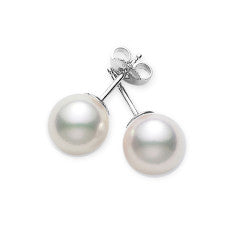 Everyday Essentials 6-6.5mm A Akoya Pearls Stud Earrings in 18K White Gold