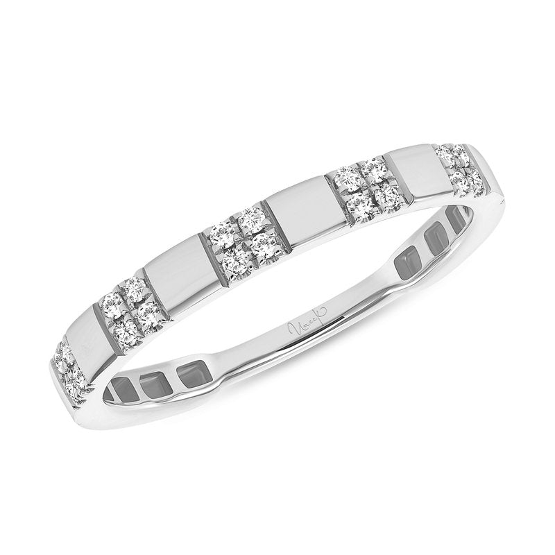 Stackable 0.10ct Diamond Ring in 14K White Gold, 6.5