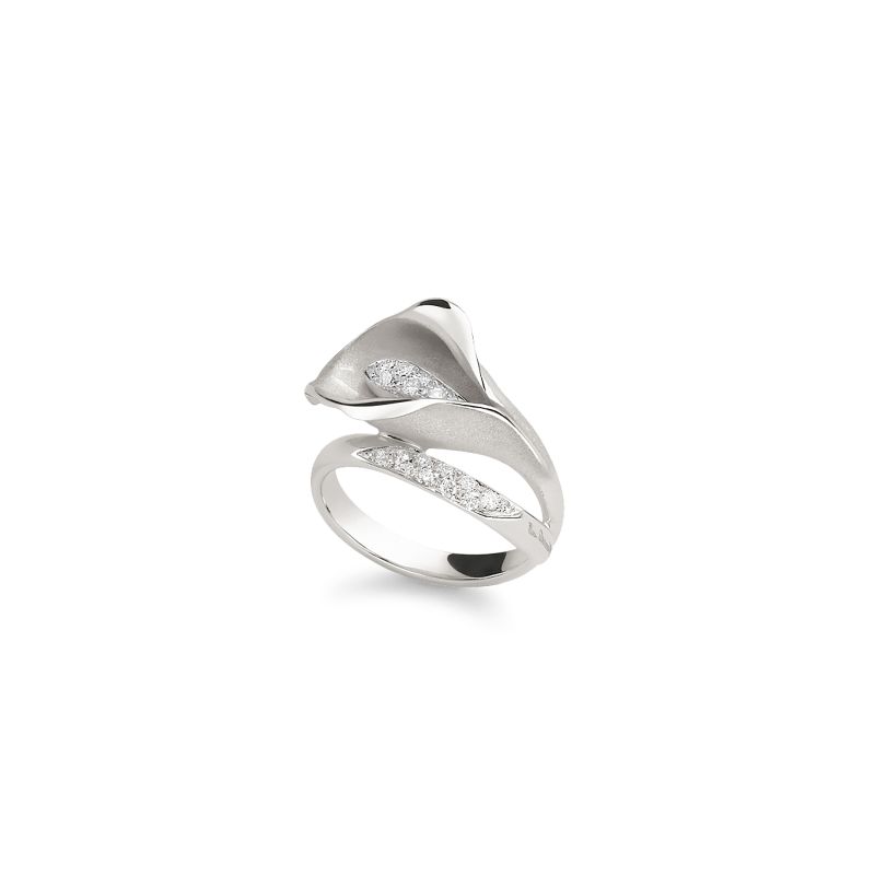 Calla 0.21ct Diamond Ring in 18K White Ice Gold, size 6.5