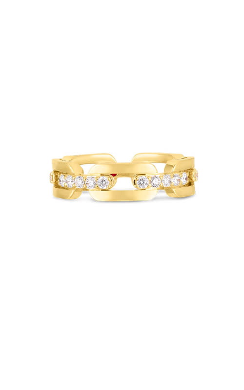 Navarra 0.55ct Diamond Hard Chain Ring in 18K Yellow Gold, size 6.5