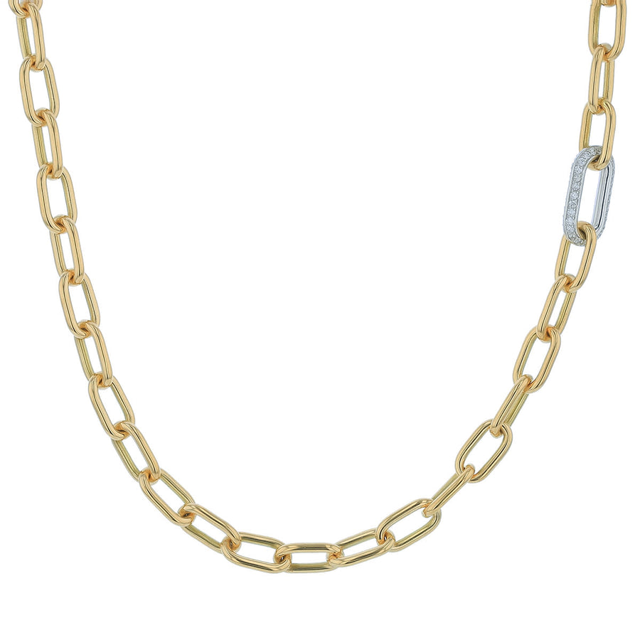 Classic 0.25ct Diamond Chain Necklace in 18K Yellow and White Gold 17"