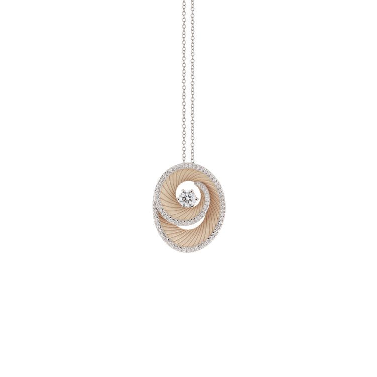 Athena 0.53ct Diamond Pendant in 18K Natural Beige Gold, 16-17" chain