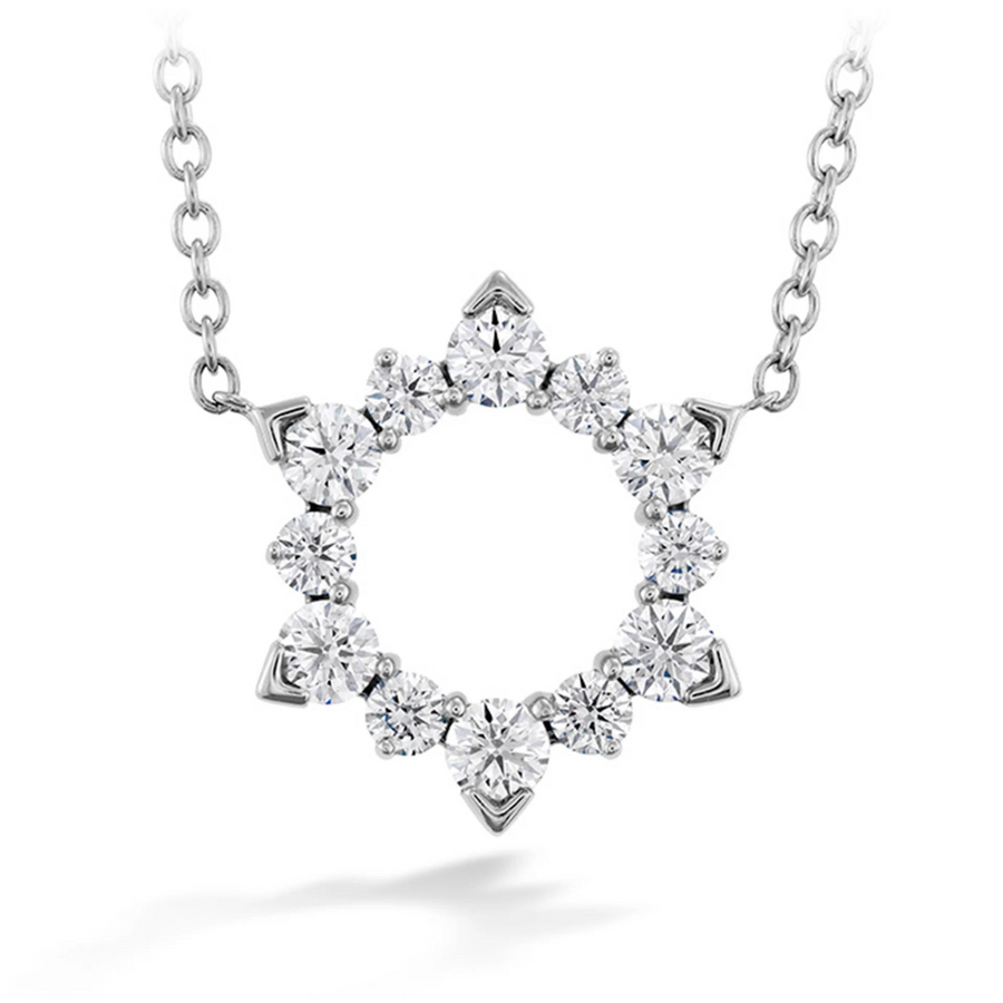 Aerial Eclipse 0.45-0.55Ct Diamond Necklace in 18K White Gold, 18in