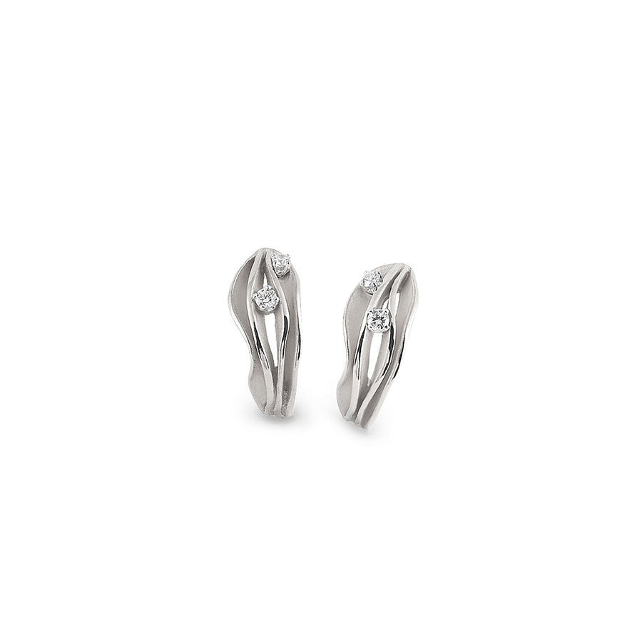Dune 0.24ct Diamond Earrings in 18K White Ice Gold