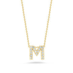 Tiny Treasures 0.08ct Diamond Love Letter "M" Pendant in 18K Yellow Gold on 16-18" chain