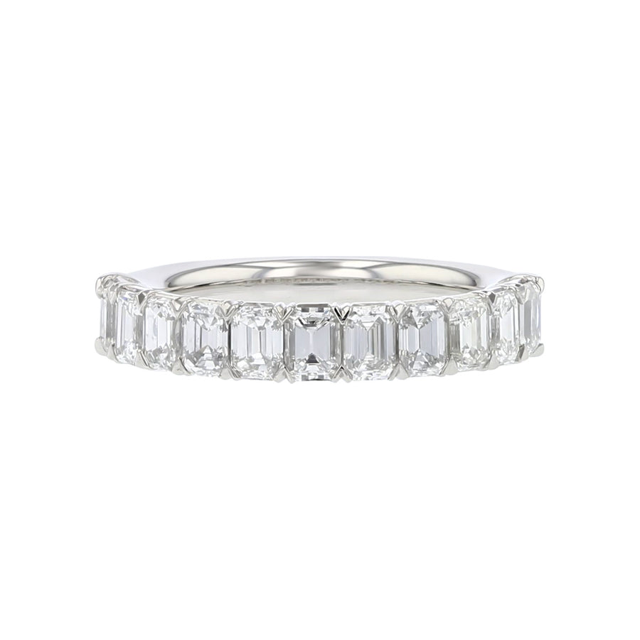 Grand Aire 1.65ct Emerald Cut Diamond Band in Platinum, Size 6