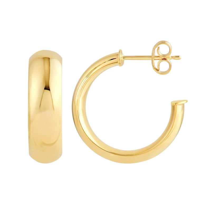 Hoop Earrings in 14K Yellow Gold, 6x20mm
