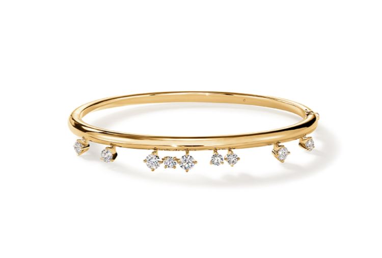 Barre Floating 1.00-1.20ct Diamond Bangle Bracelet in 18K Yellow Gold