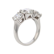2.56ct Round Brilliant Diamond Center H/VS2 GIA 1.01ct G/VS2 F&I AGSIR GIA Round Brilliant Diamond and 1.01ct Round Brilliant Diamond G/VS2 GIA 3 Stone Ring in Platinum