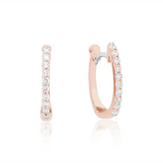 0.20ct Round Diamonds Baby Hoop Earrings in 18K Rose Gold
