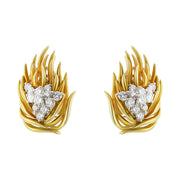 18K Yellow Gold Diamond Earrings