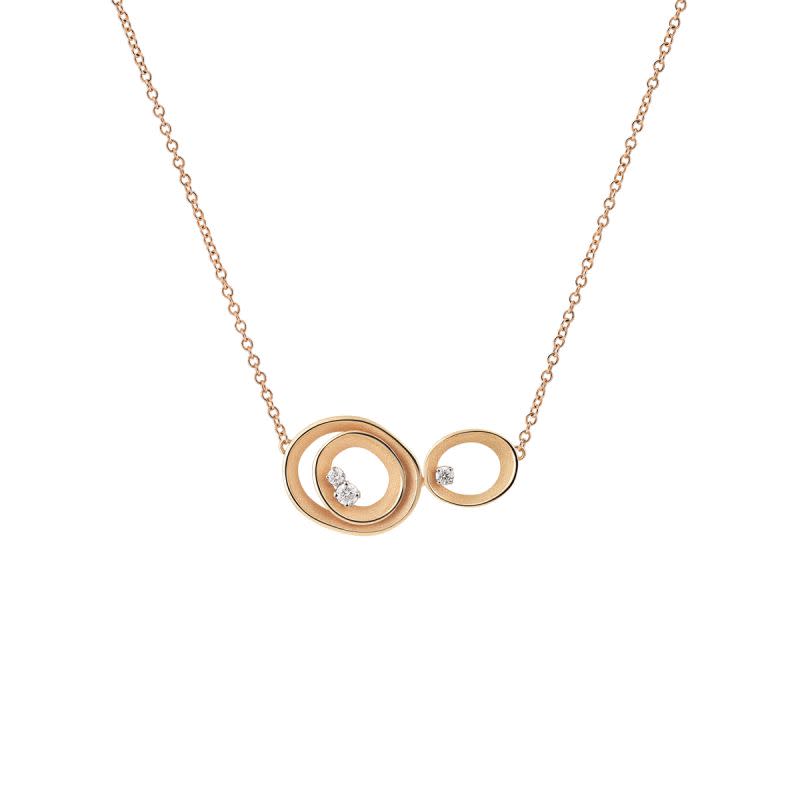 Collier Dune Solar 0.15ct Diamond Necklace in 18K Orange Apricot Gold