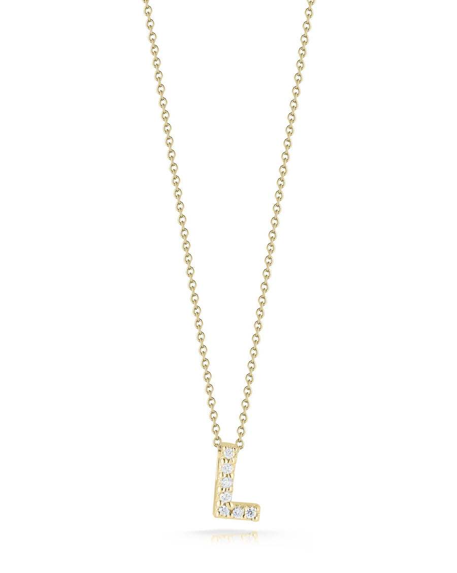 Tiny Treasures 0.03ct Diamond Love Letter "L" Pendant in 18K Yellow Gold on 16-18" chain