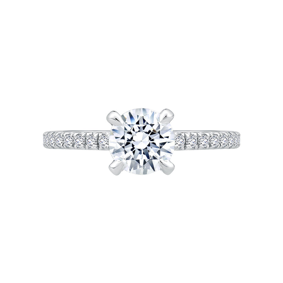 18K White Gold Fire and Ice Diamond Engagement Ring