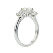 Platinum 3-Stone Fire and Ice Diamond Trellis Engagement Ring