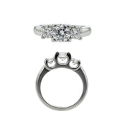 Platinum 3-Stone Fire and Ice Diamond Engagement Ring