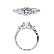 3-Stone Fire and Ice Diamond Engagement Ring