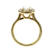 14K Yellow Gold Diamond Halo Engagement Ring