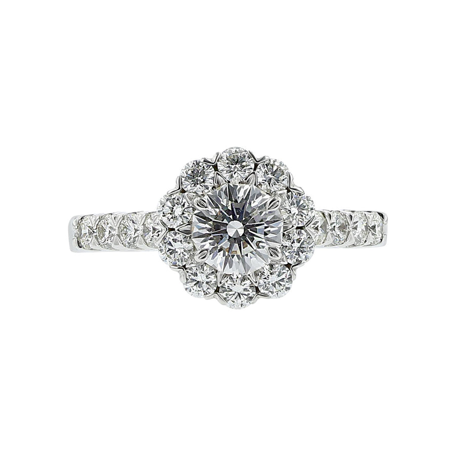 Round Crisscut Diamond Engagement Ring