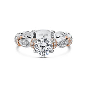 18K Two Tone Designer Bar Solitaire Engagement Ring Setting