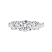 Platinum 3-Stone Fire and Ice Diamond Engagement Ring