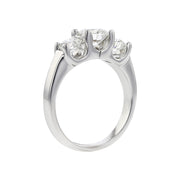 Platinum 3-Stone Fire and Ice Diamond Engagement Ring