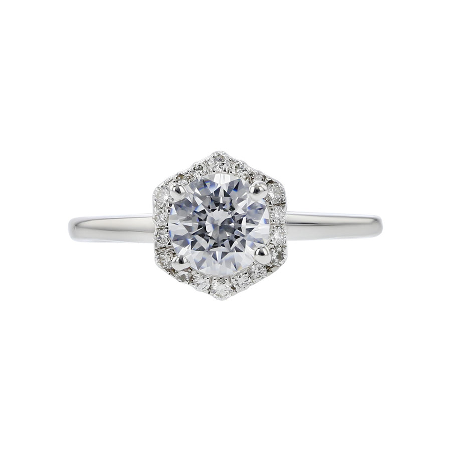 Halo Floral Diamond Engagement Ring Setting