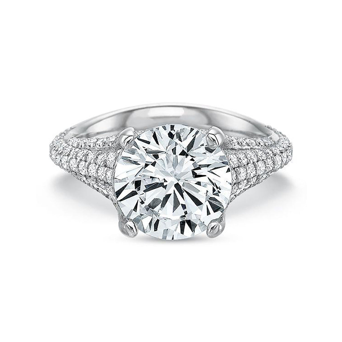 Diamond Four Row Pave Engagement Ring Setting | Sylvan's Jewelers