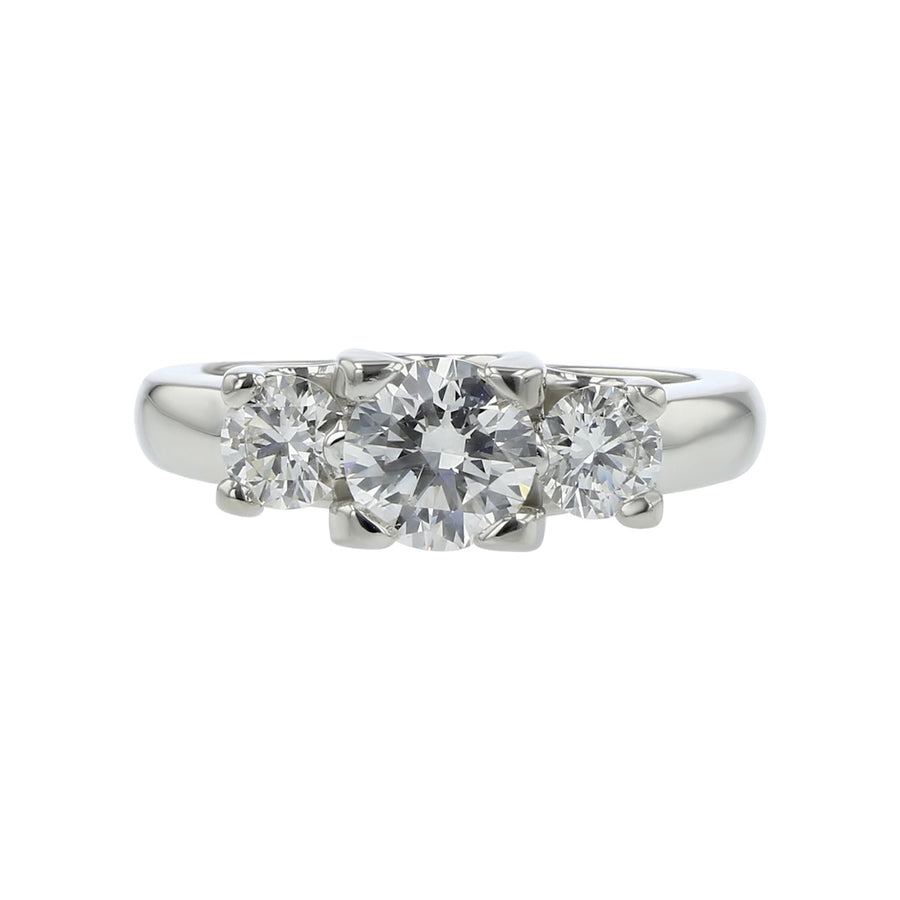 Platinum 3-Stone Fire and Ice Diamond Engagement Ring