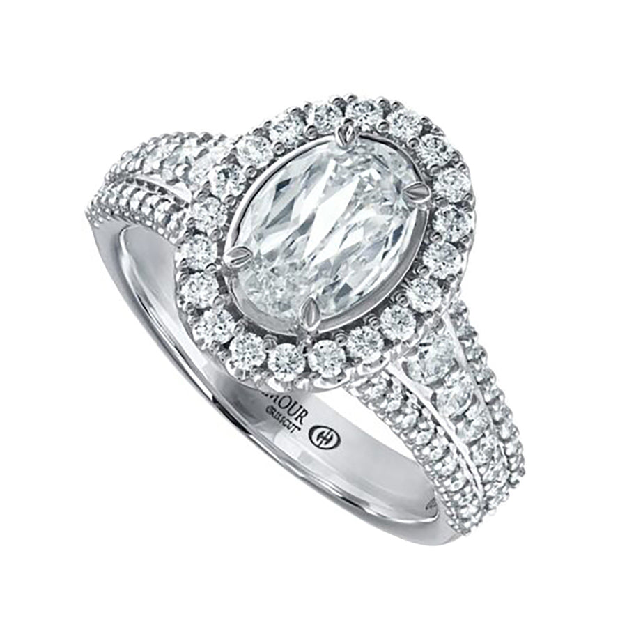 L'Amour Crisscut Oval Diamond Engagement Ring