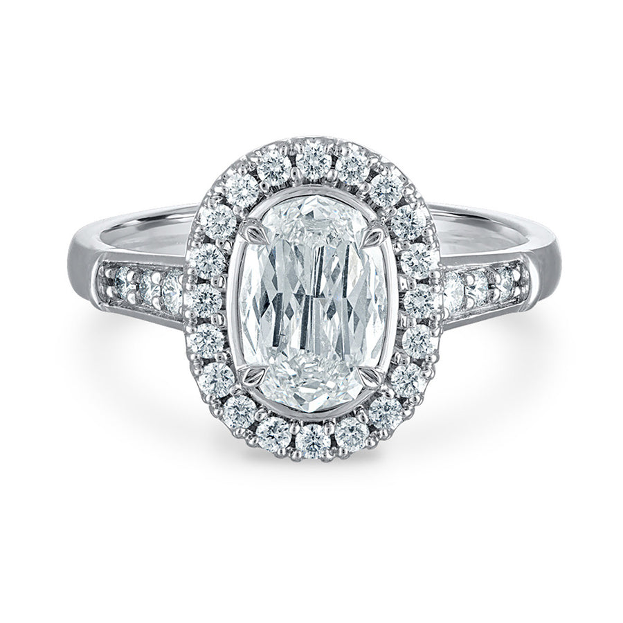 L'Amour Crisscut Oval Diamond Engagement Ring