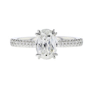 L'Amour Crisscut Oval Diamond Engagement Ring