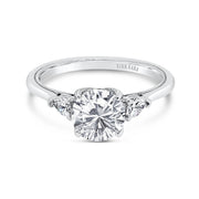 Three Stone Pear Diamond Engagement Ring Setting