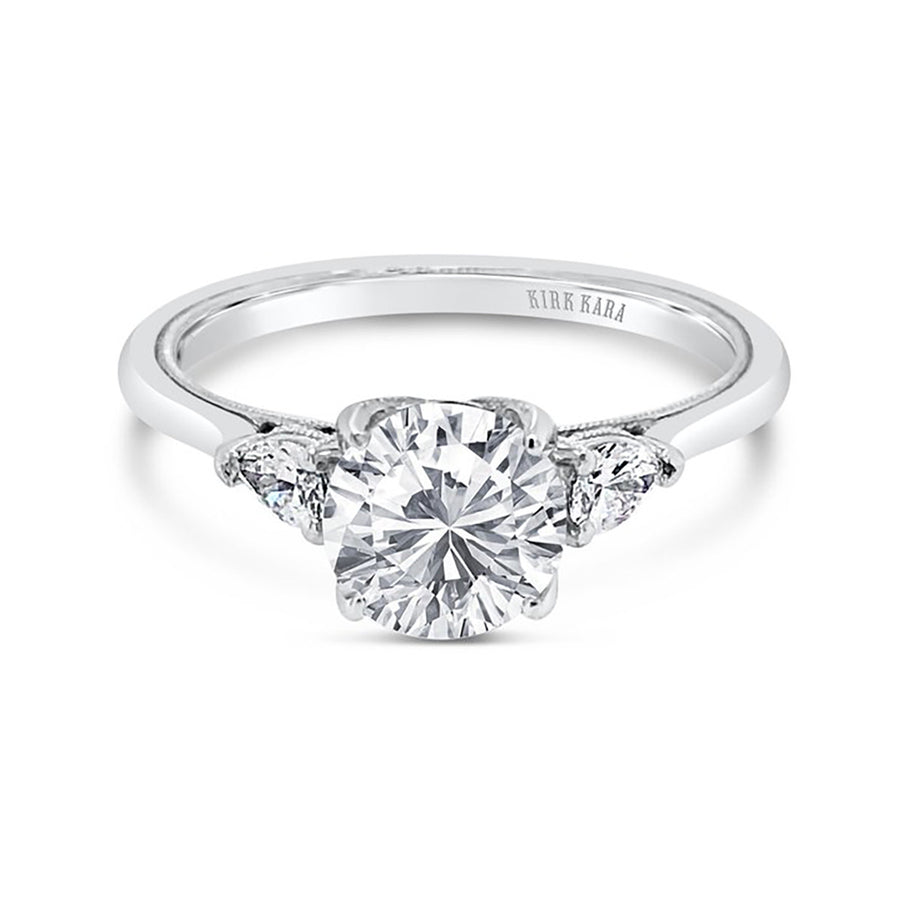 Three Stone Pear Diamond Engagement Ring Setting