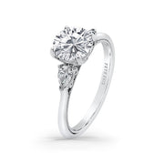 Three Stone Pear Diamond Engagement Ring Setting