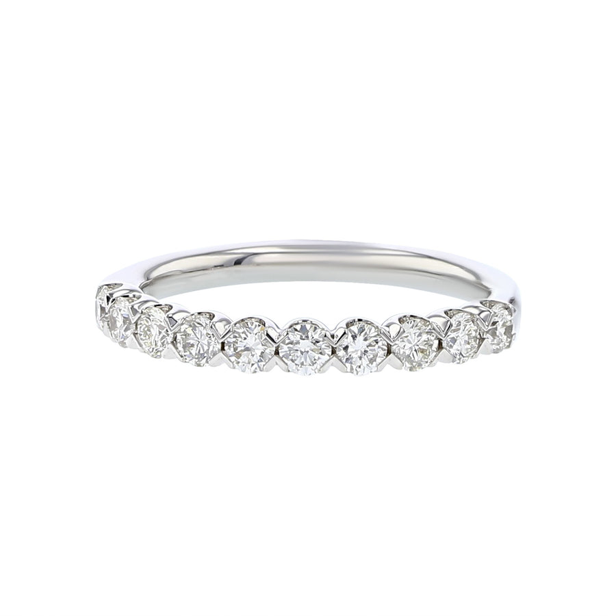 14K White Gold Round Diamond Wedding Band