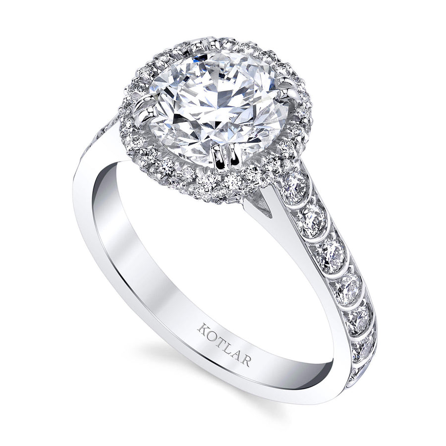 Artisan Pave Scallop Diamond Halo Ring