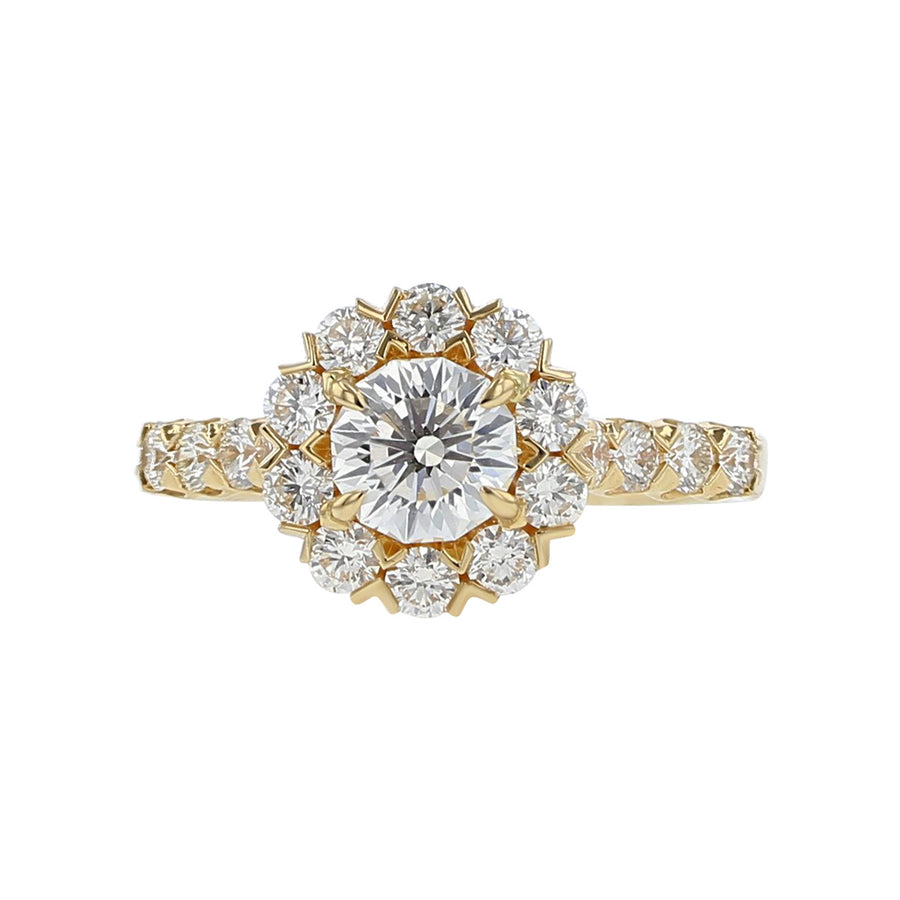 Crisscut Brilliant Diamond Halo Engagement Ring