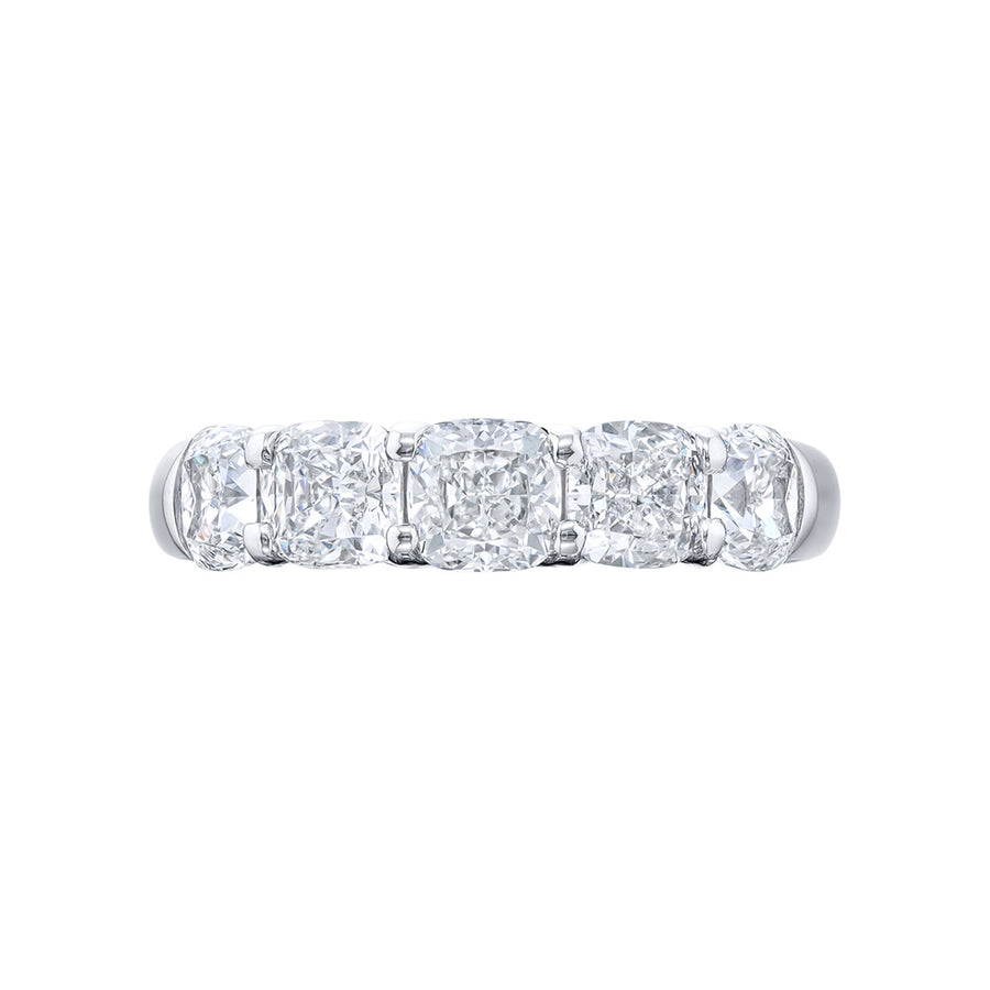 Cushion-cut 5-Stone Diamond Band