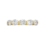 18K Yellow Gold Oval Diamond Wedding Band