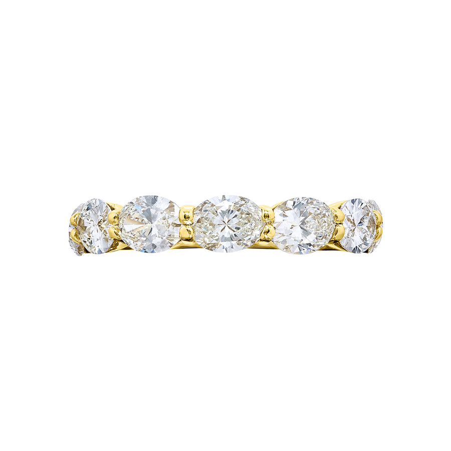 18K Yellow Gold Oval Diamond Wedding Band