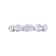 Platinum Oval Diamond East-West Partway Wedding Band