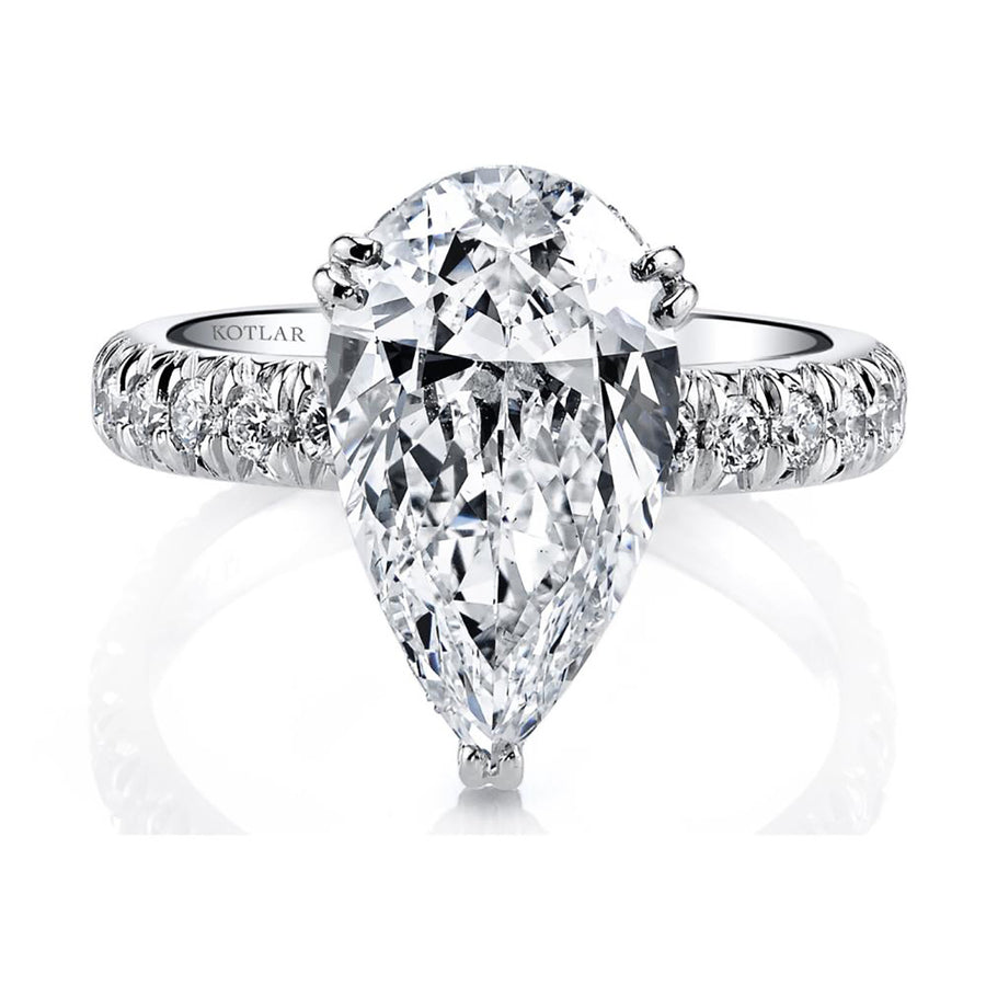 Platinum French Cut Diamond Engagement Ring