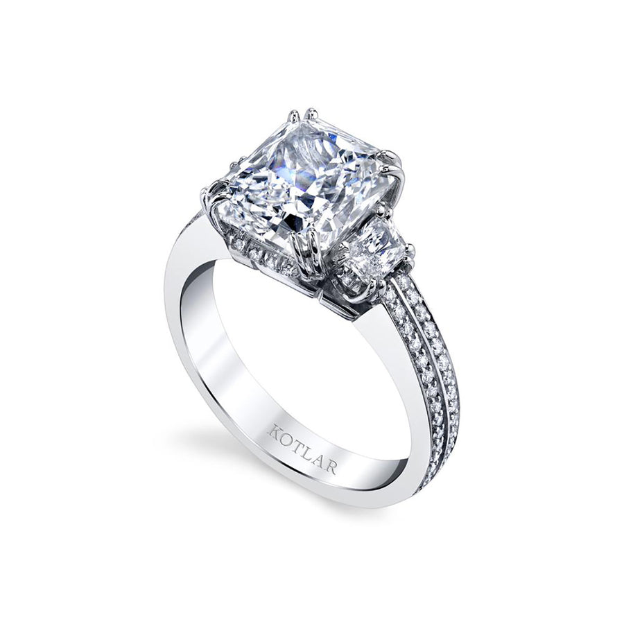 Harmonie Platinum Radiant Diamond Engagement Ring