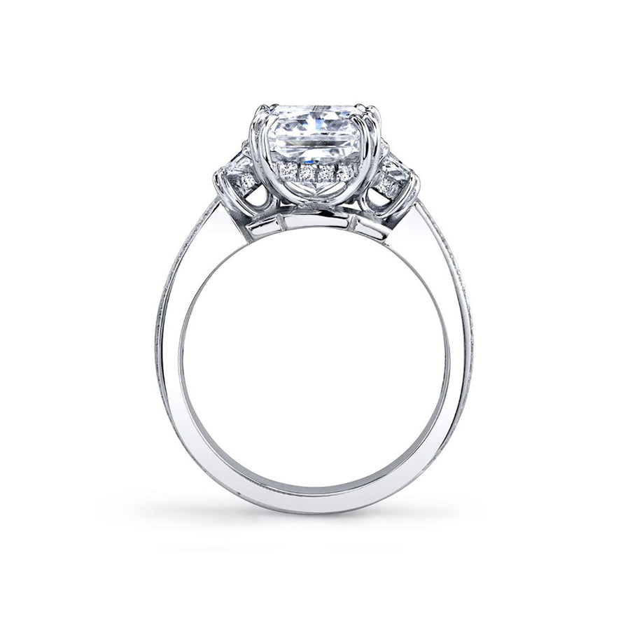 Harmonie Platinum Radiant Diamond Engagement Ring