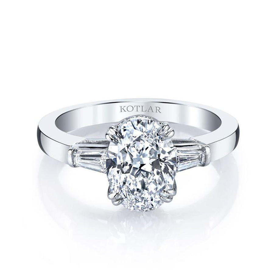 Platinum Kotlar Petite Diamond Engagement Ring