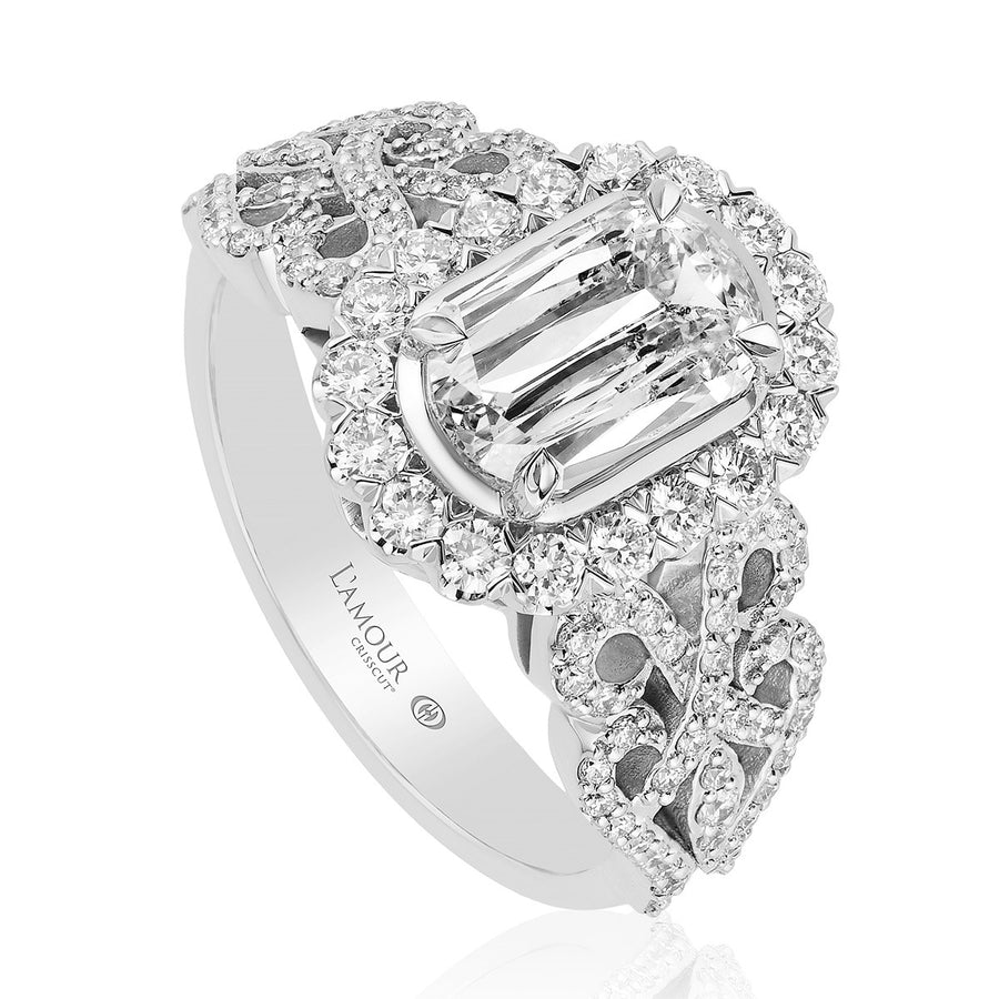 L'Amour Crisscut Diamond Engagement Ring