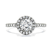 Platinum Transcend Single Halo Engagement Ring