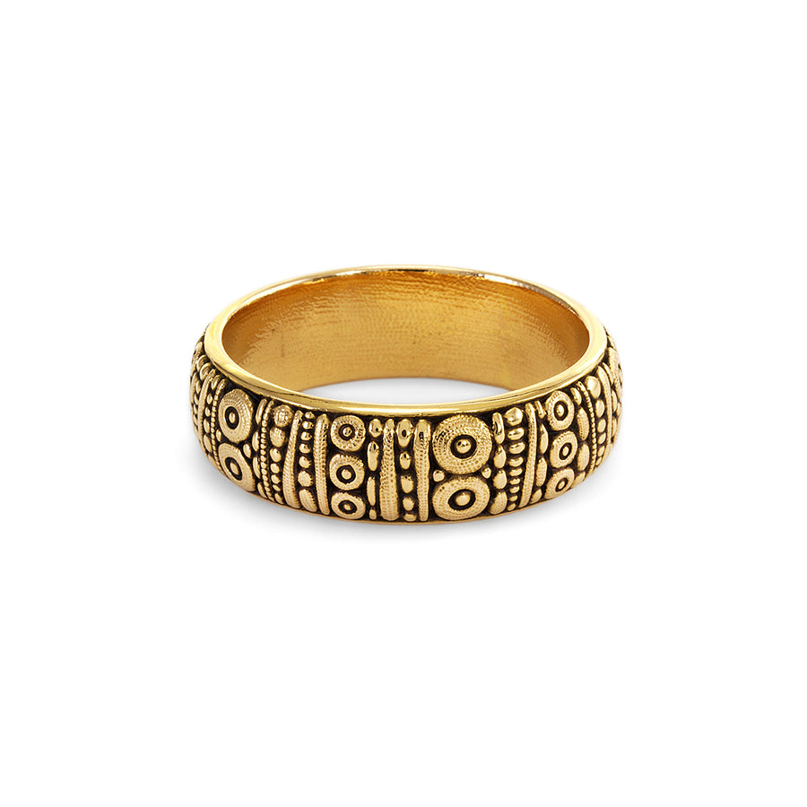 Carved Gold Diamond Band