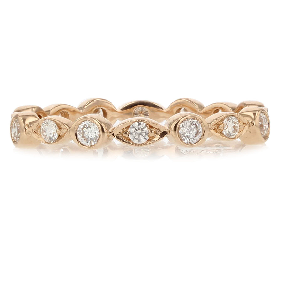 Marquise Shape and Round Diamond Eternity Band